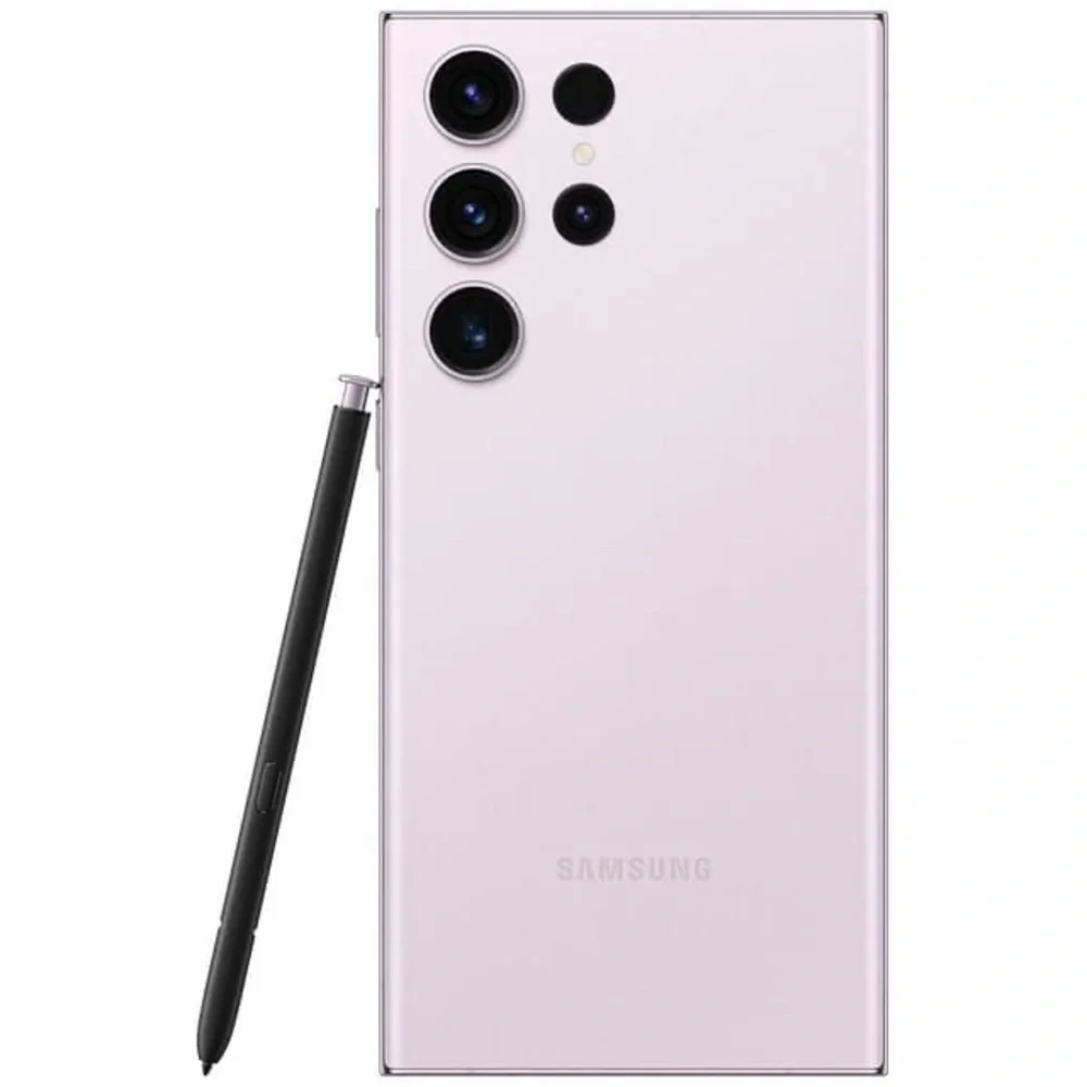Samsung S23 Smartphone in Lavender Pink with Black S Pen